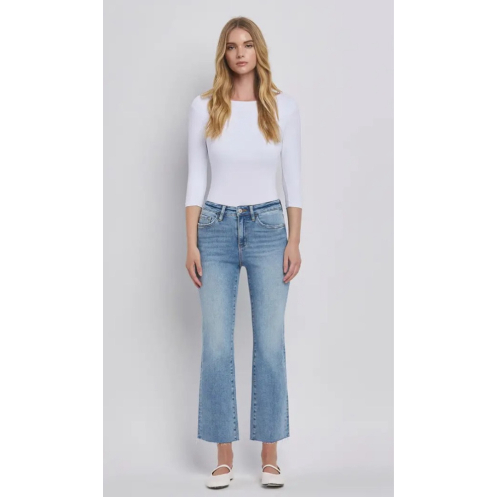 JUSTUSA Blue Cropped Flare & Wide Leg Jeans Size 8